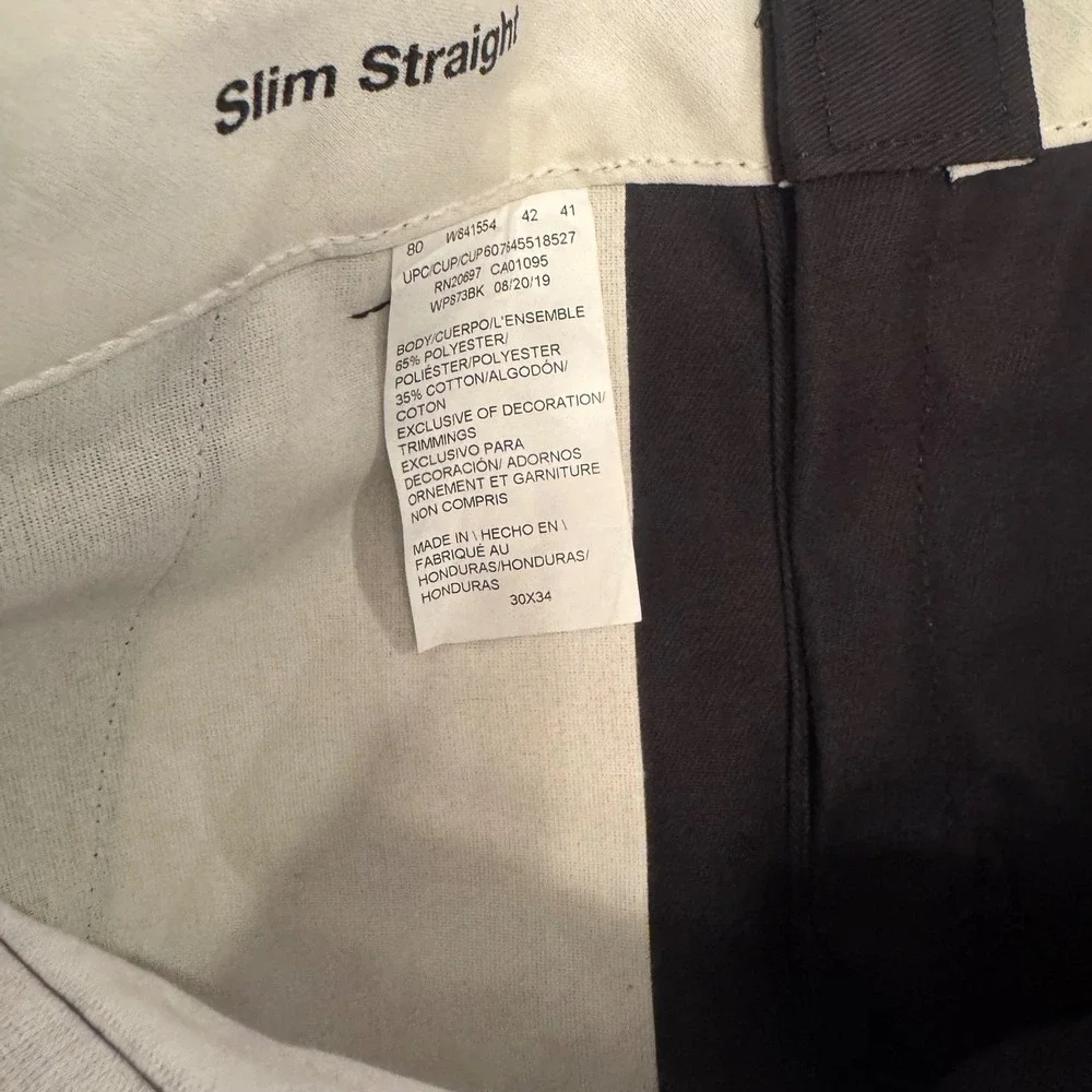 Dickies Work Pant Mens 30x34 Black Slim Fit Straight Leg WP873BK NWT